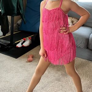 Pink Fringe Dance Costume